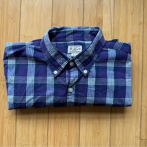J.Crew Blue Woven Plaid Shirt Men’s Large 100% Cotton